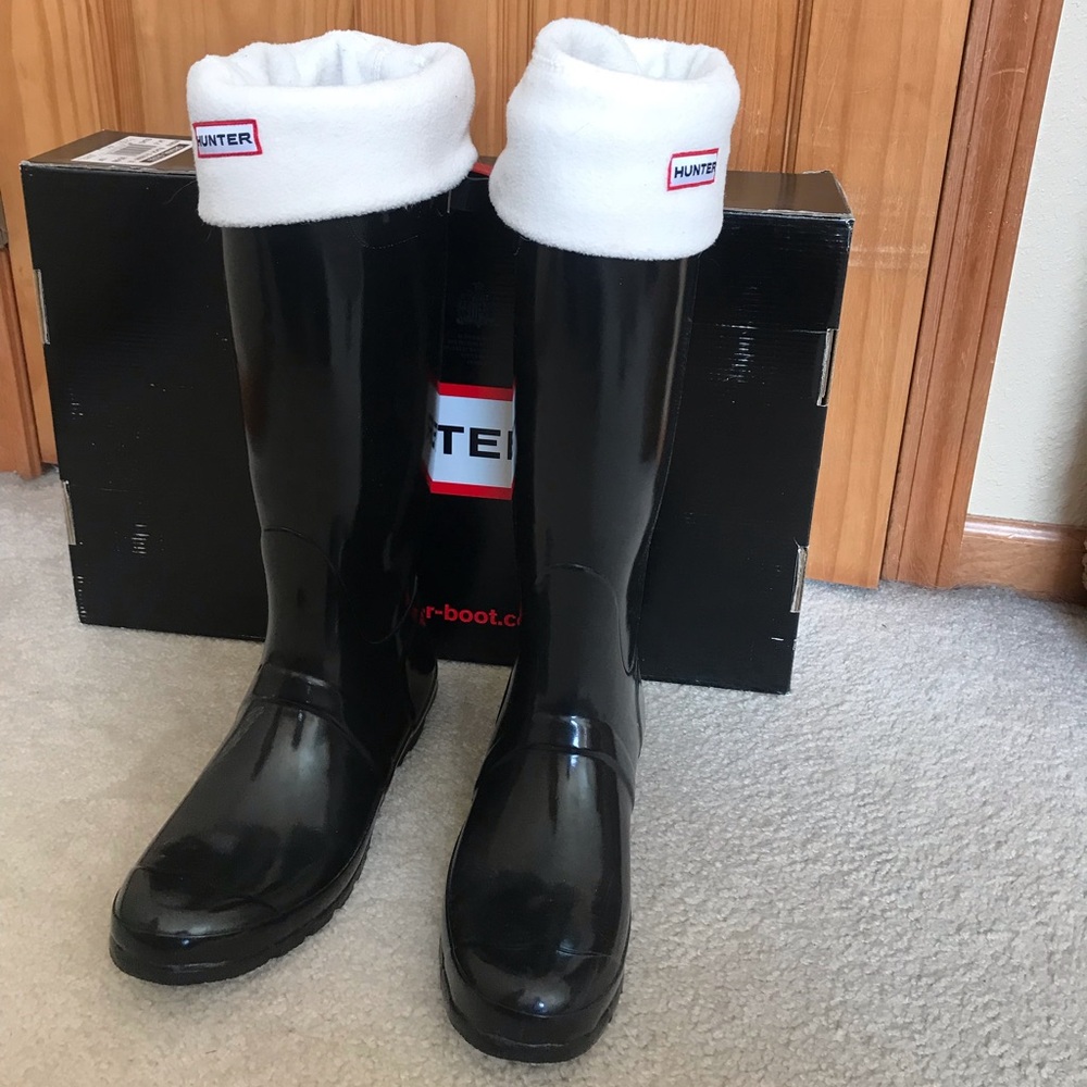 Hunter Boots: Tall glossy black